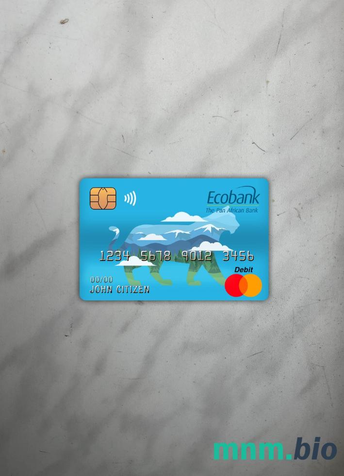 Central African republic ecobank master obciążyć card wygląd fotograficzny skan PSD + zdjęcie